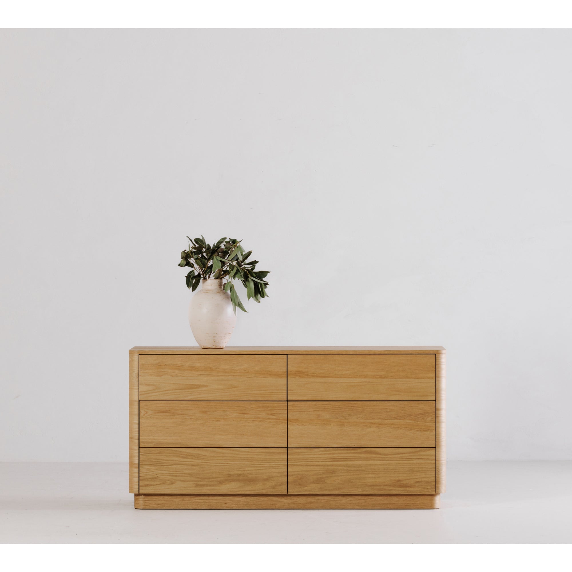 Round Off Dresser Light Oak Brown