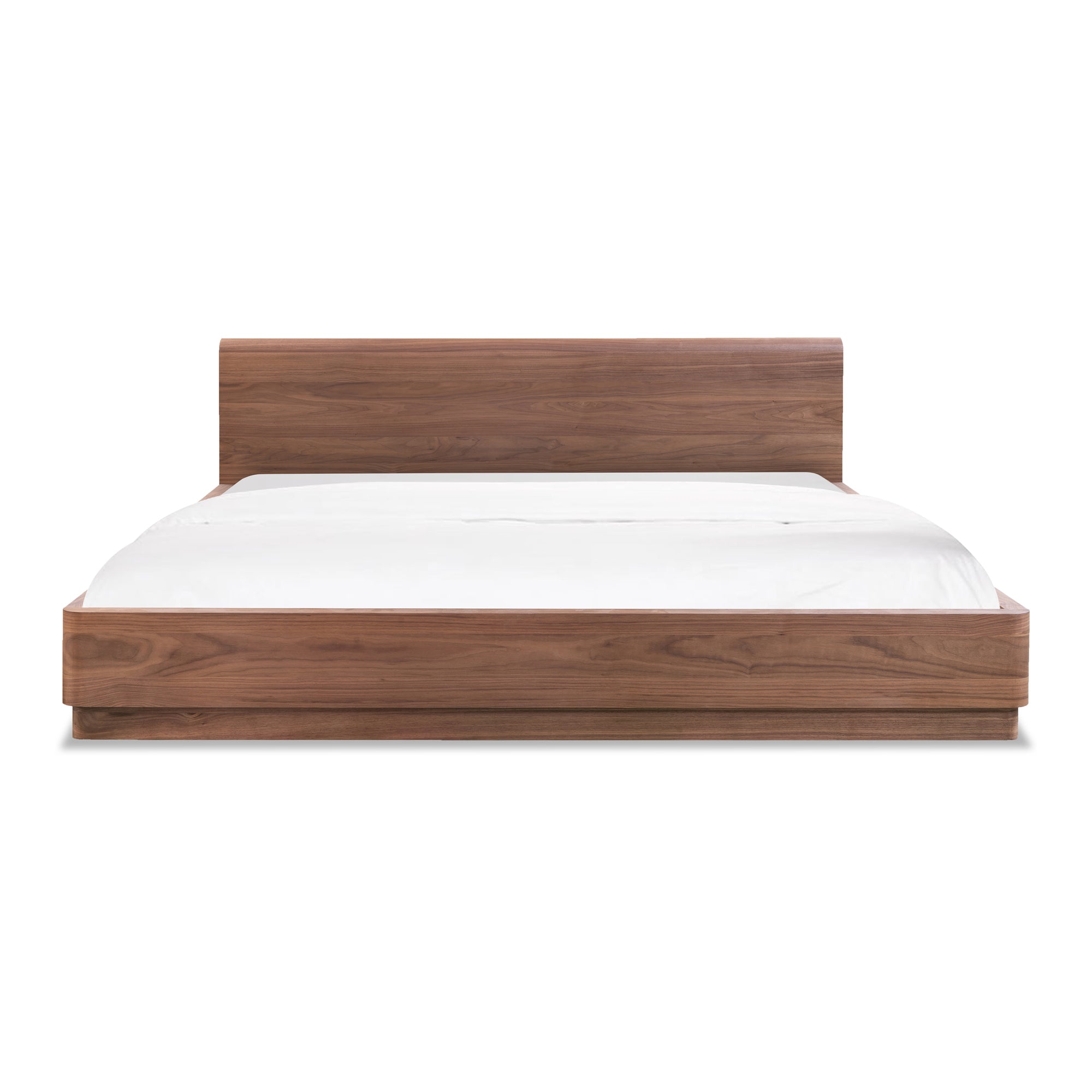 Round Off Queen Bed Walnut Brown | Brown