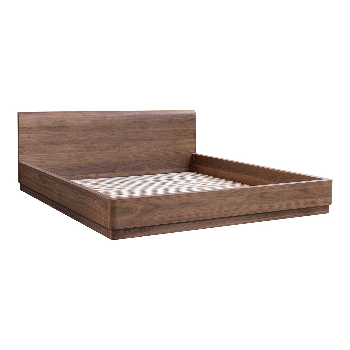 Round Off Queen Bed Walnut Brown by Moe's Home