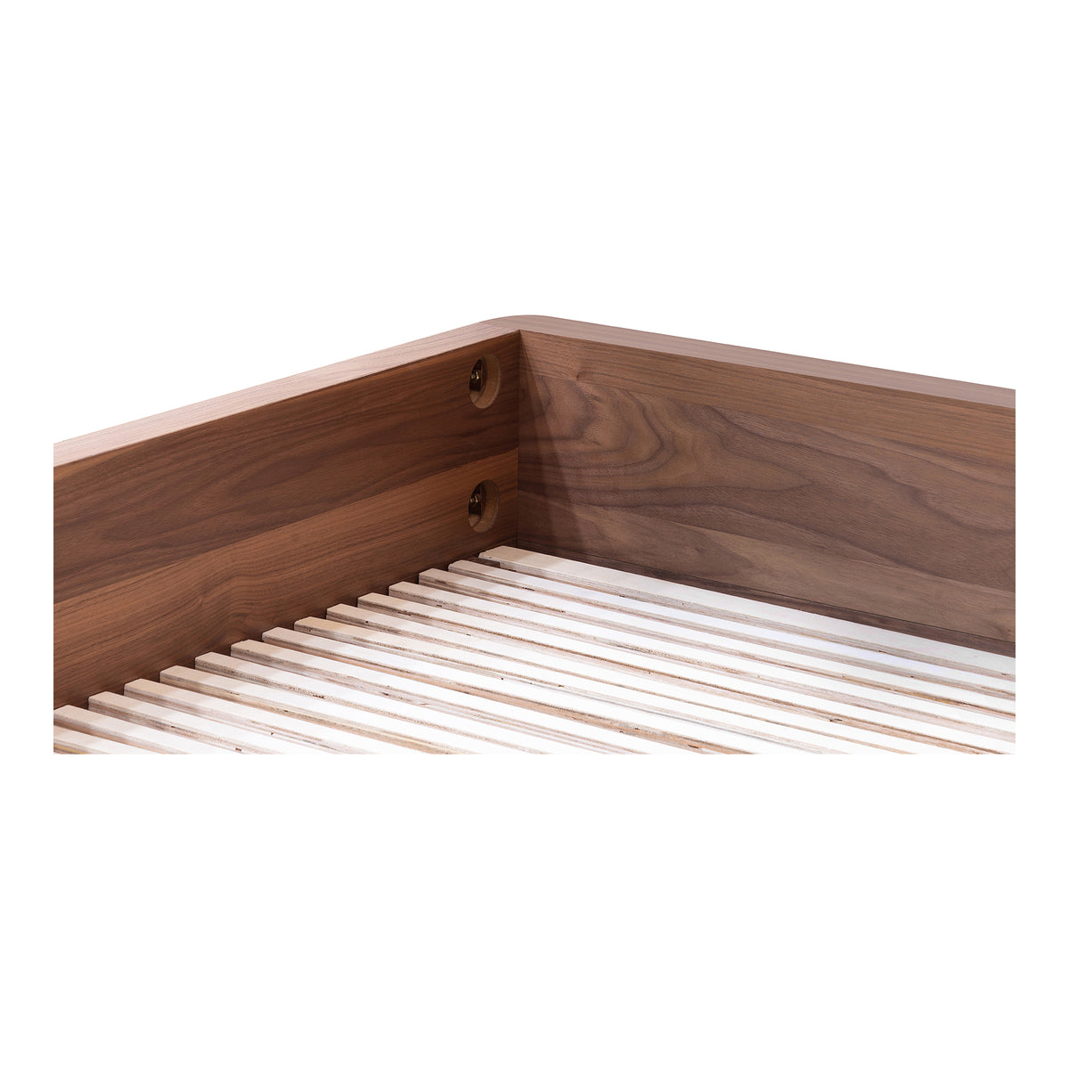 Round Off Queen Bed Walnut Brown by Moe's Home