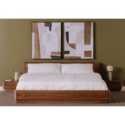 Round Off Queen Bed Walnut Brown by Moe's Home
