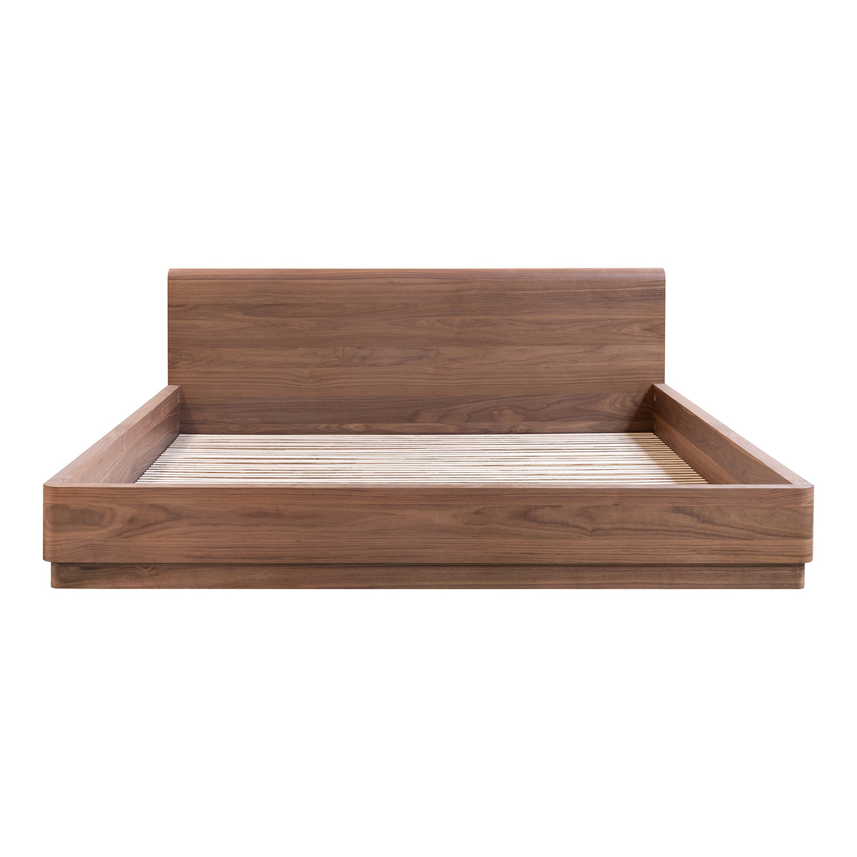 Round Off Queen Bed Walnut Brown by Moe's Home