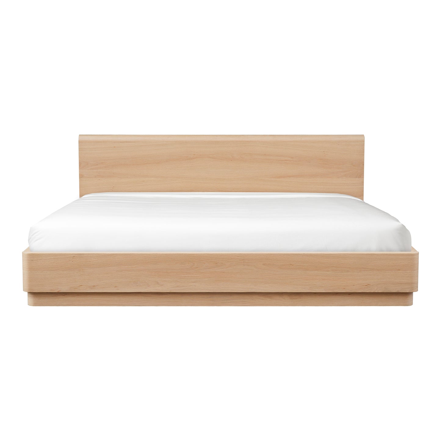 Round Off Queen Bed Light Oak Brown by Moe's Home