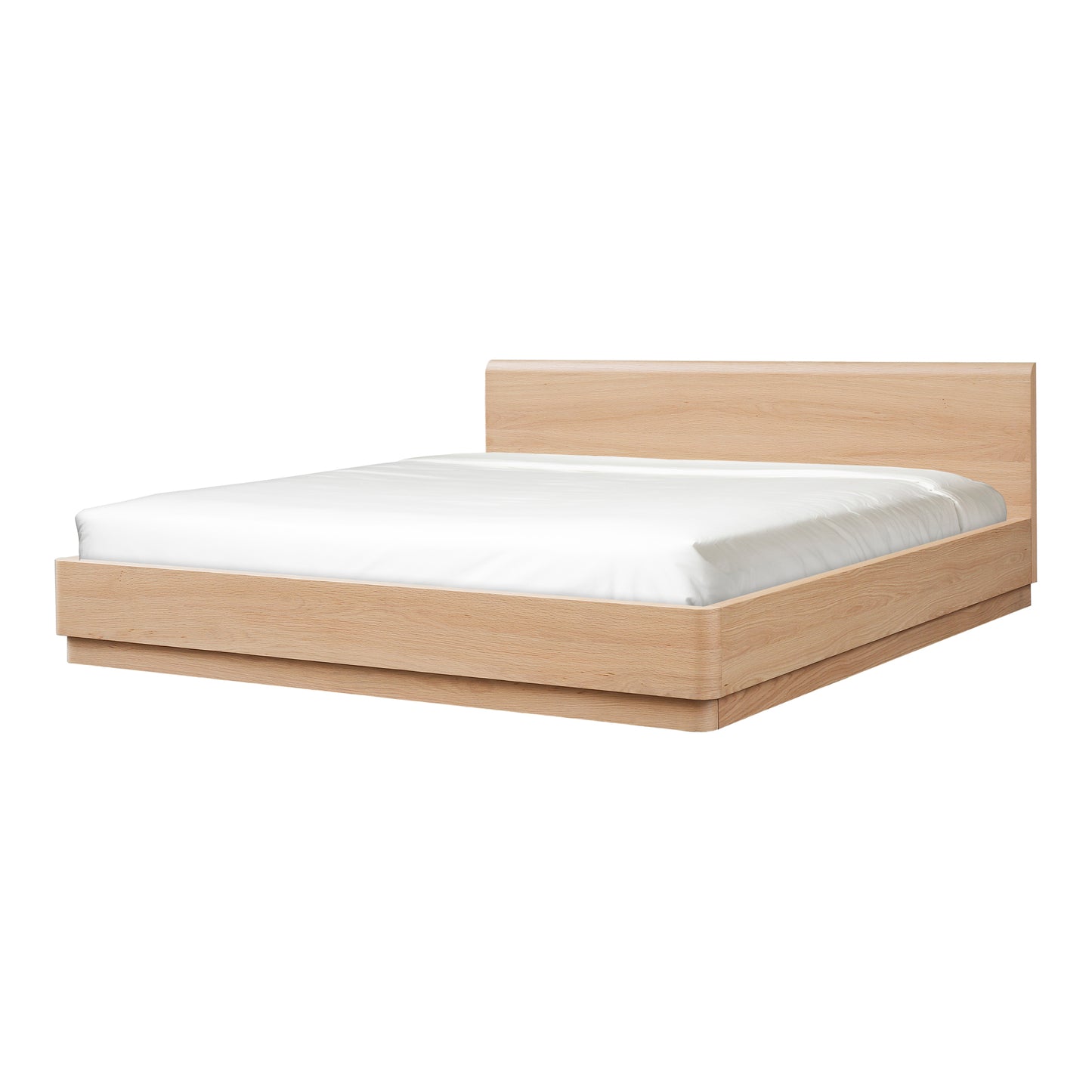 Round Off Queen Bed Light Oak Brown by Moe's Home