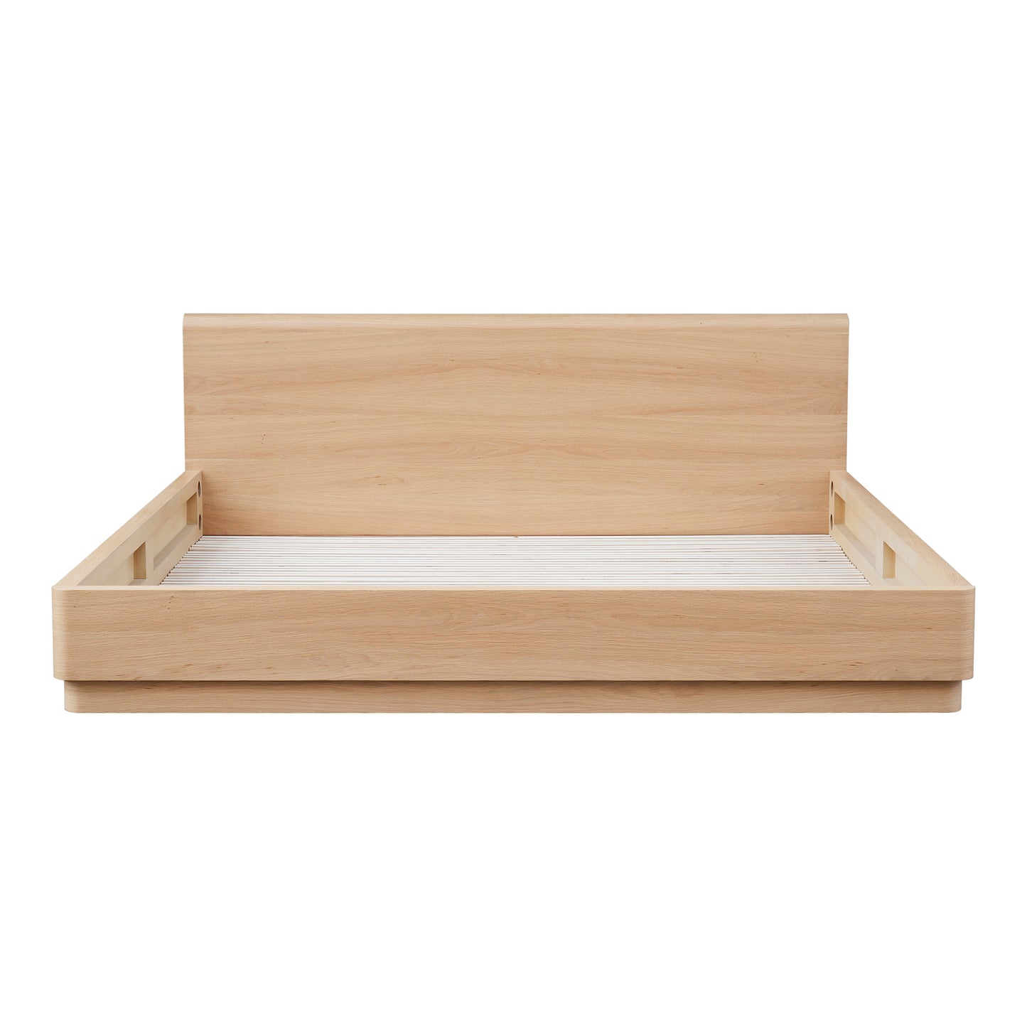 Round Off Queen Bed Light Oak Brown by Moe's Home