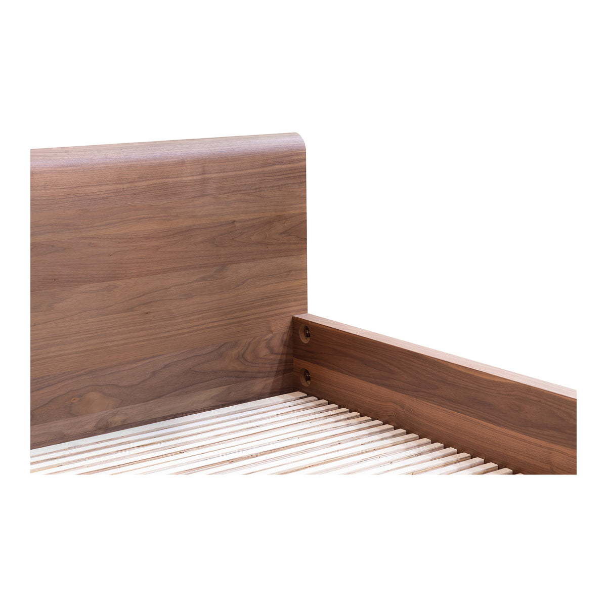 Round Off King Bed Walnut Brown by Moe's Home