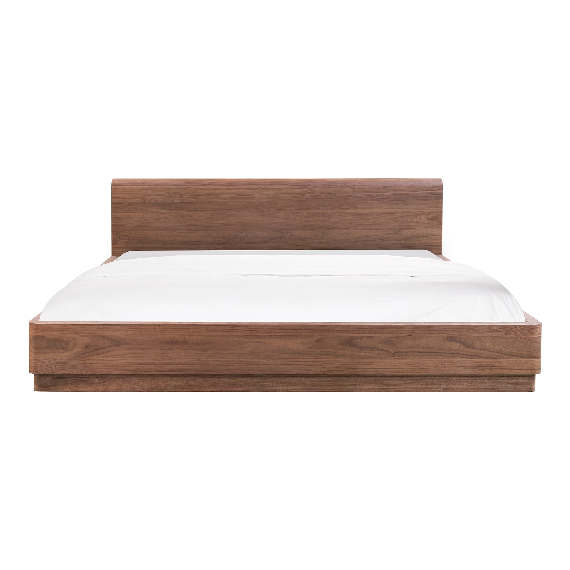 Round Off King Bed Walnut Brown