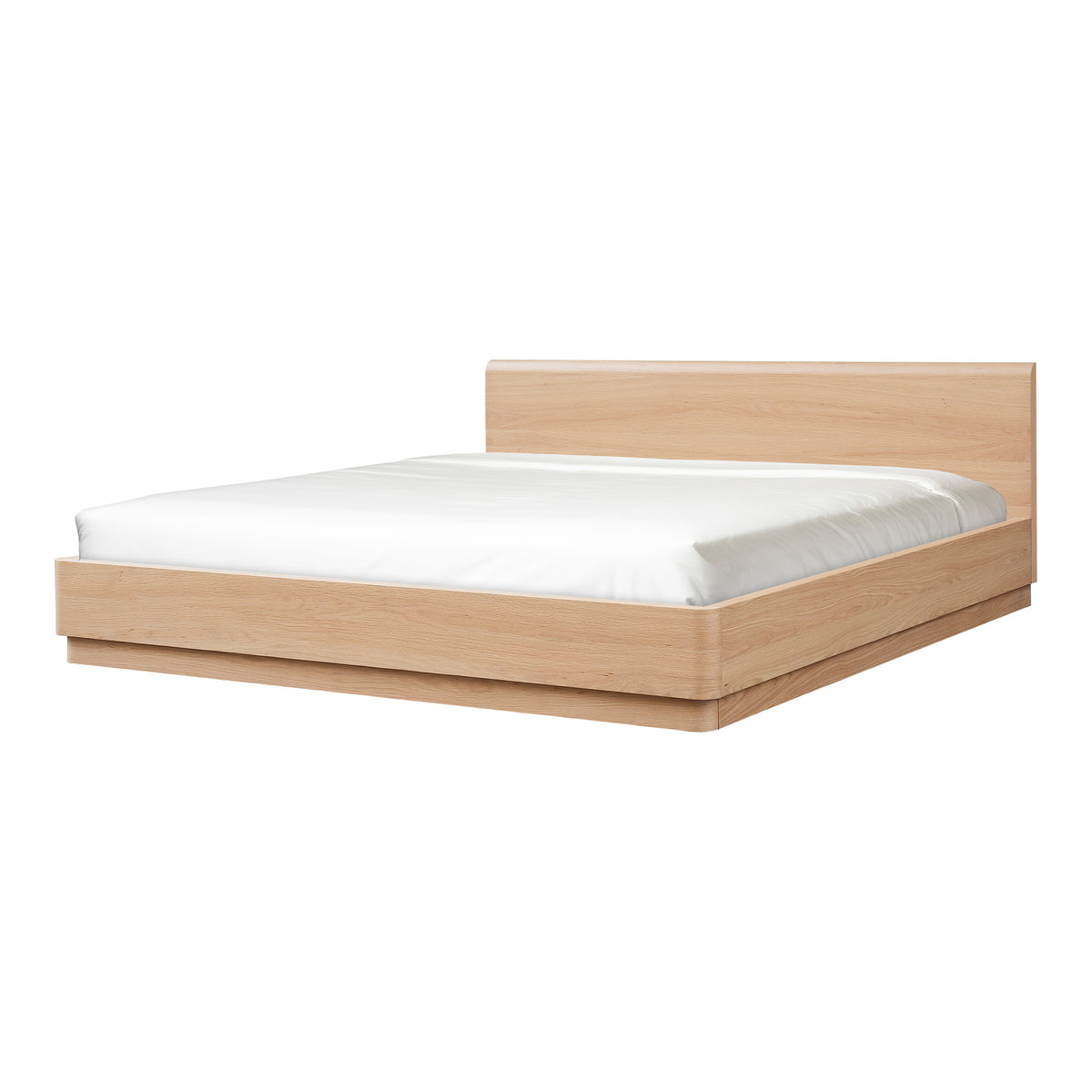 Round Off King Bed Light Oak Brown by Moe's Home