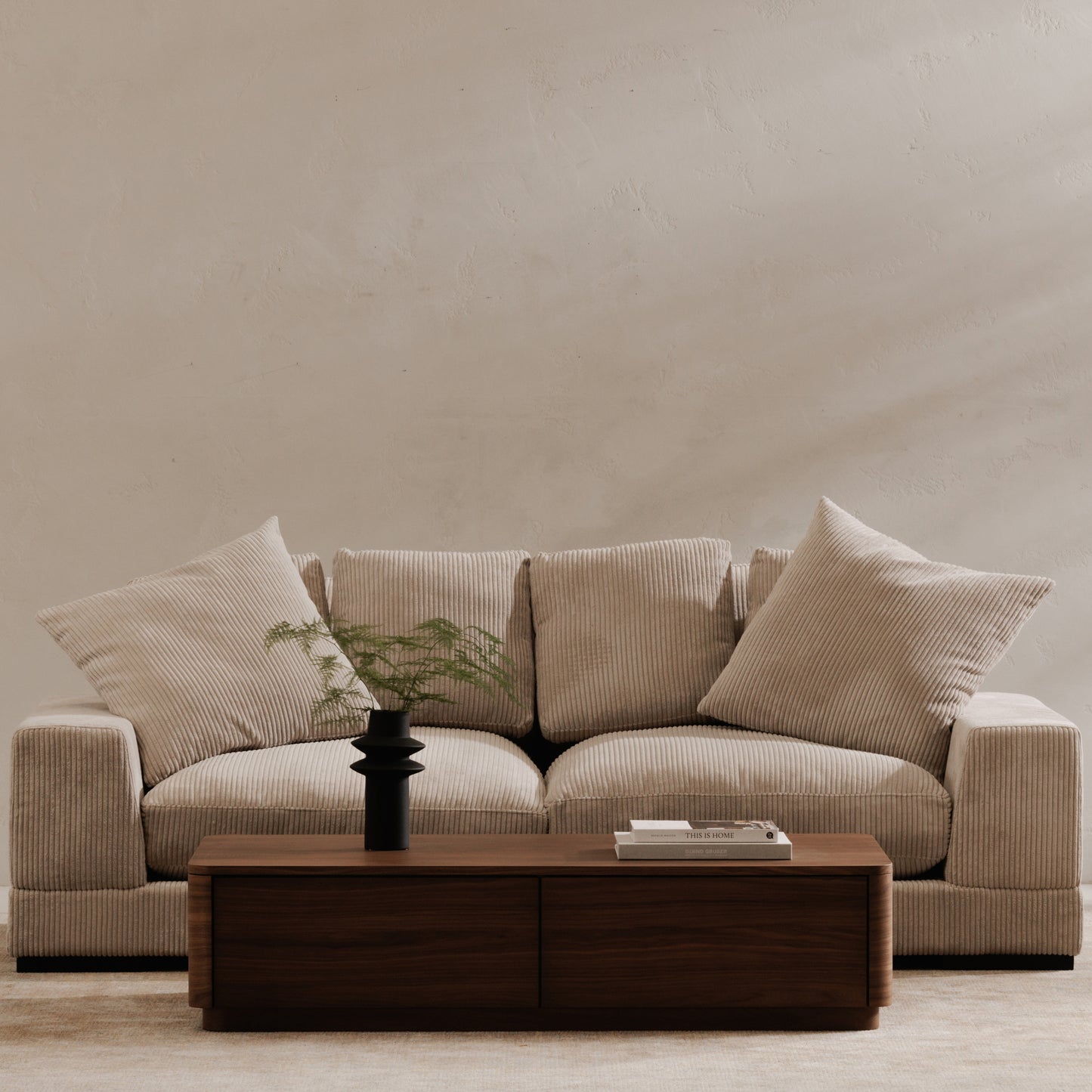 Round Off Coffee Table Walnut Brown by Moe's Home