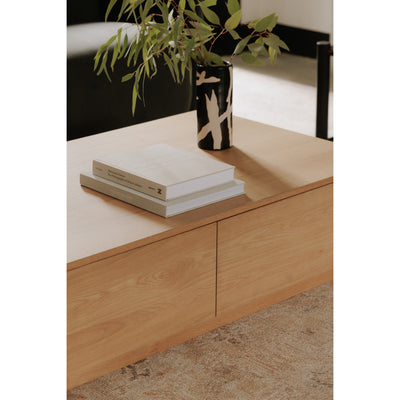 Round Off Coffee Table Natural Oak by Moe's Home