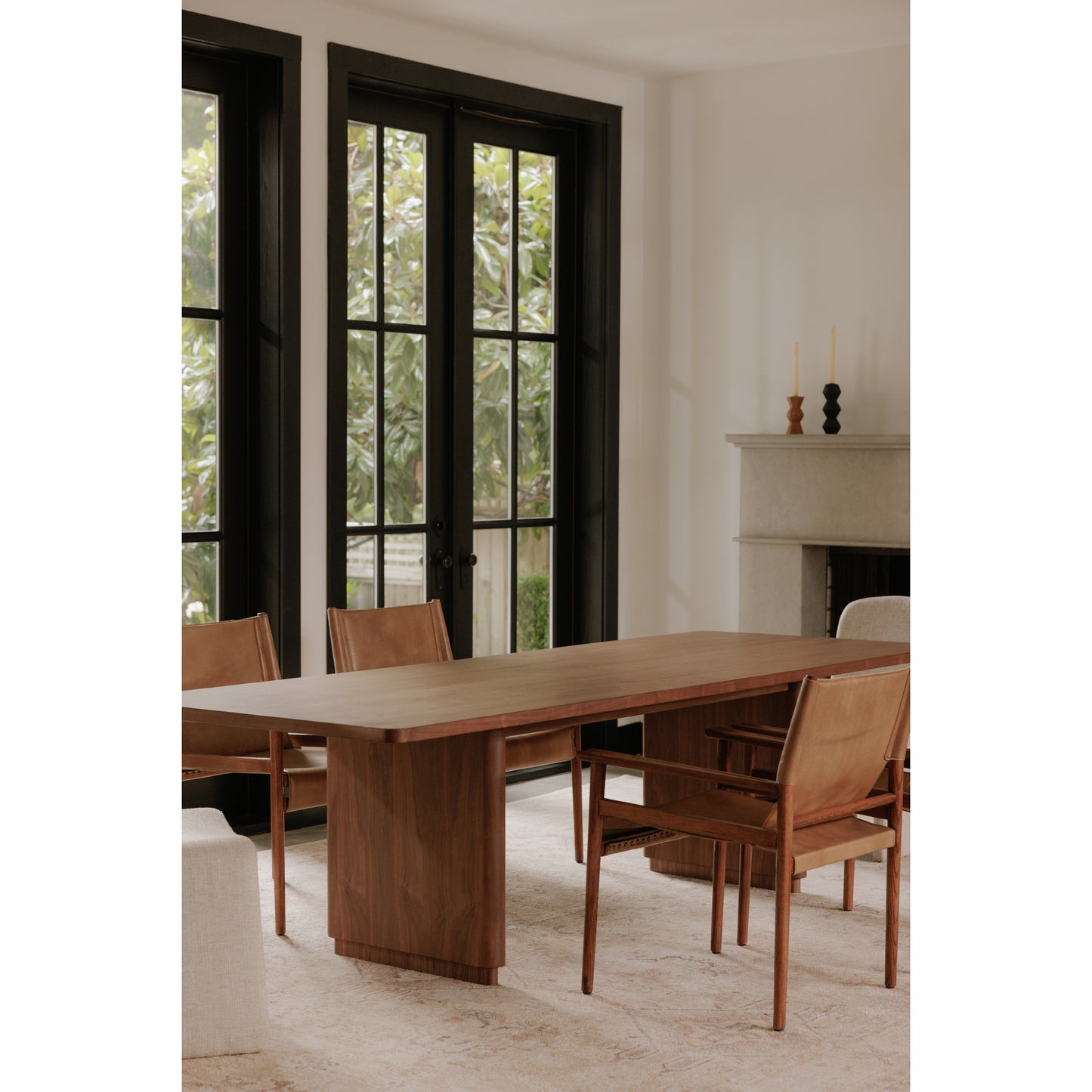 Round Off Small Dining Table Walnut Brown by Moe's Home