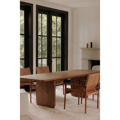 Round Off Small Dining Table Walnut Brown by Moe's Home