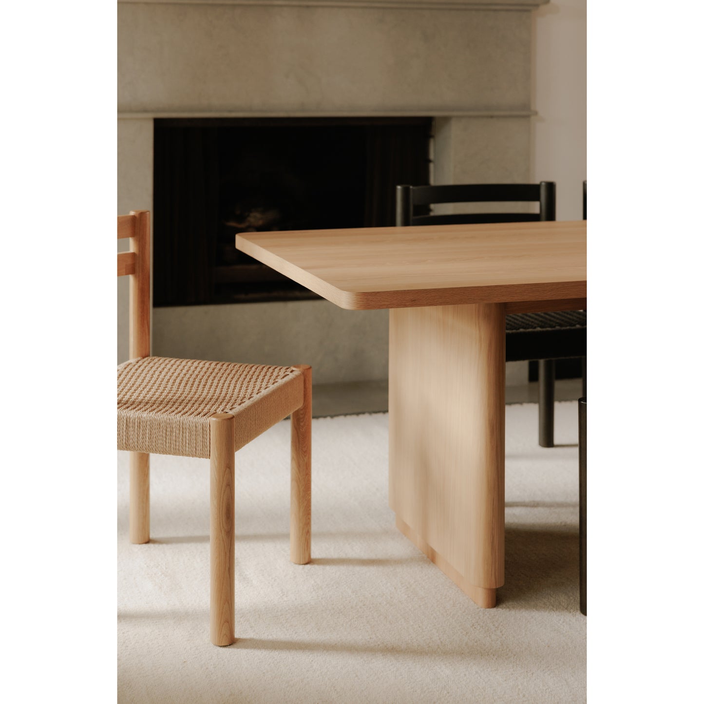 Round Off Large Dining Table Natural Oak by Moe's Home