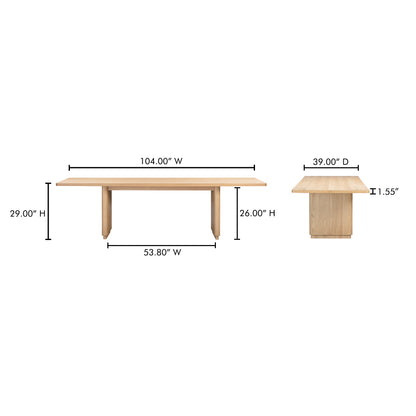 Round Off Large Dining Table Natural Oak
