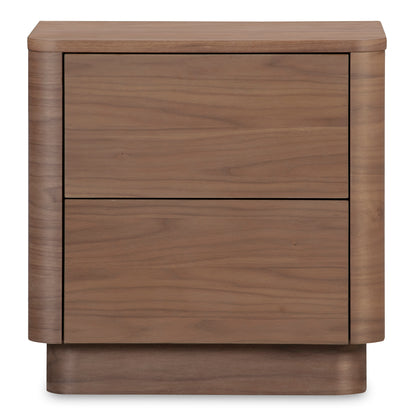 Round Off Tall Nightstand Walnut Brown | Brown