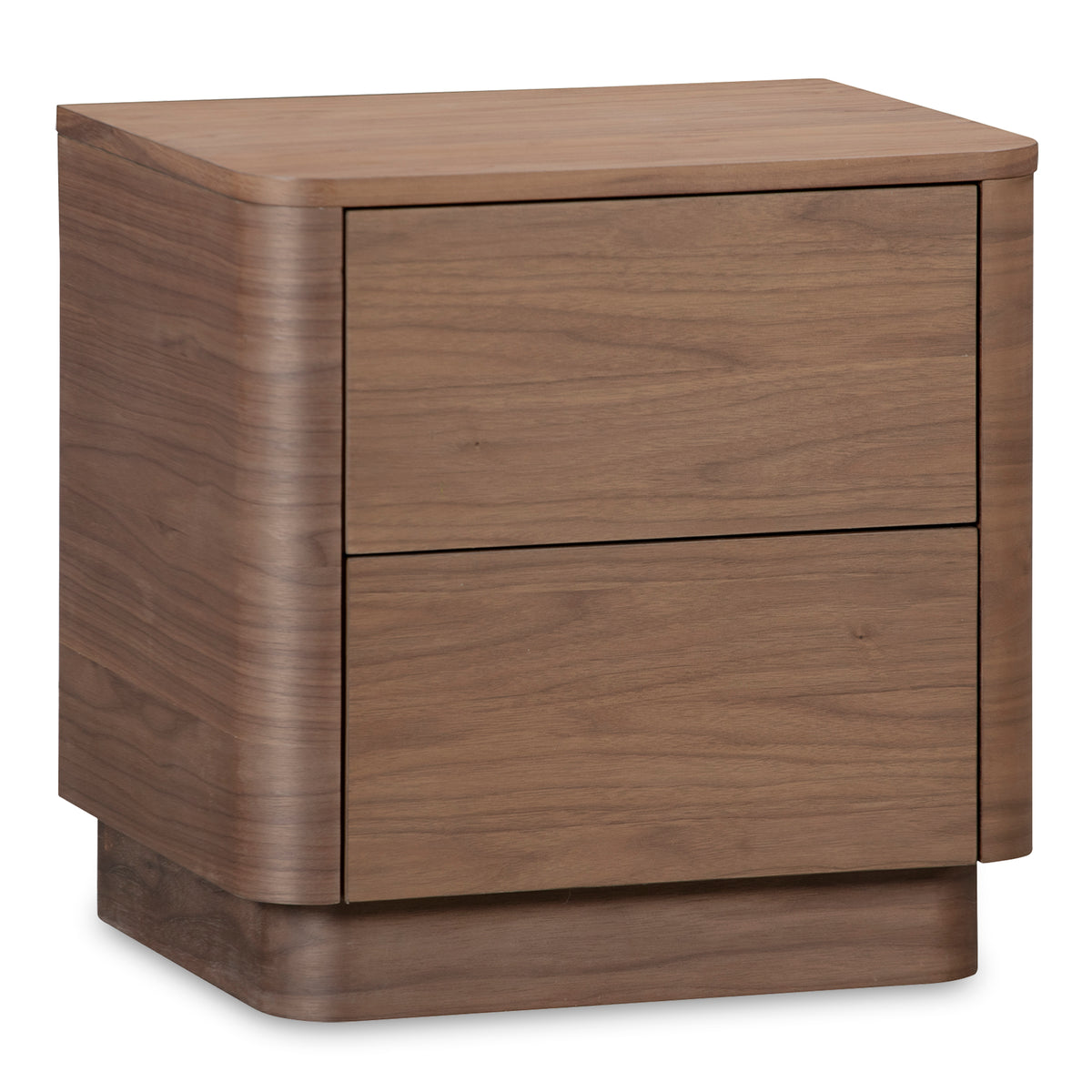 Round Off Tall Nightstand Walnut Brown by Moe's Home