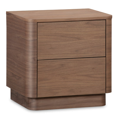 Round Off Tall Nightstand Walnut Brown by Moe's Home