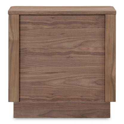 Round Off Tall Nightstand Walnut Brown