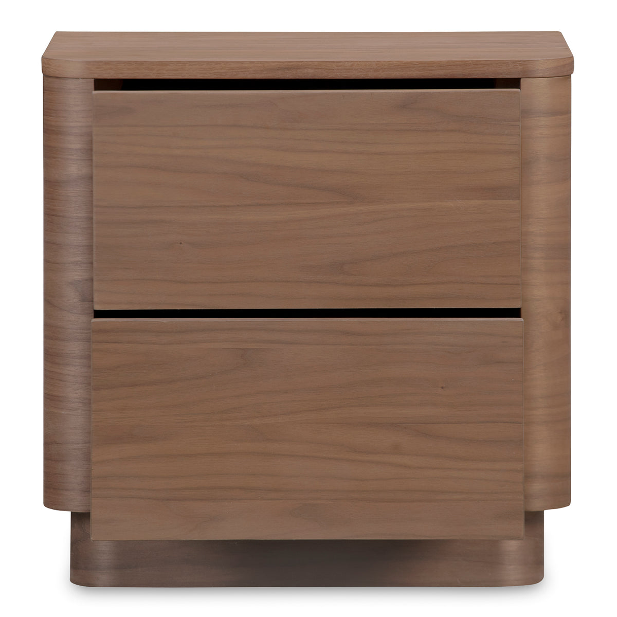 Round Off Tall Nightstand Walnut Brown by Moe's Home