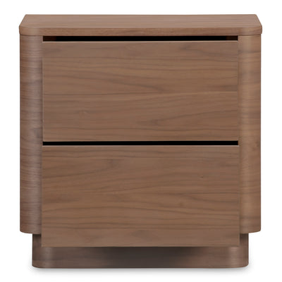 Round Off Tall Nightstand Walnut Brown by Moe's Home