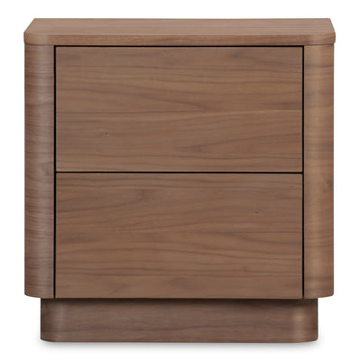 Round Off Tall Nightstand Walnut Brown | Brown