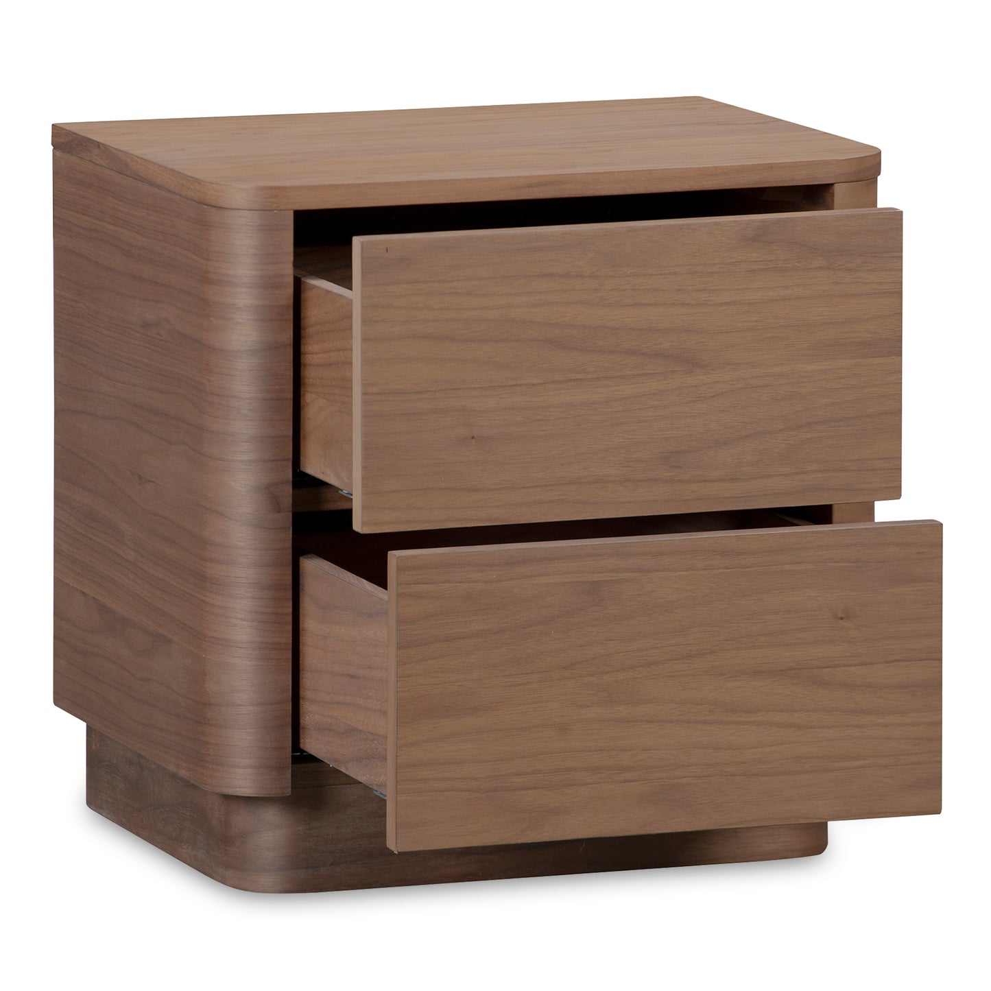 Round Off Tall Nightstand Walnut Brown by Moe's Home