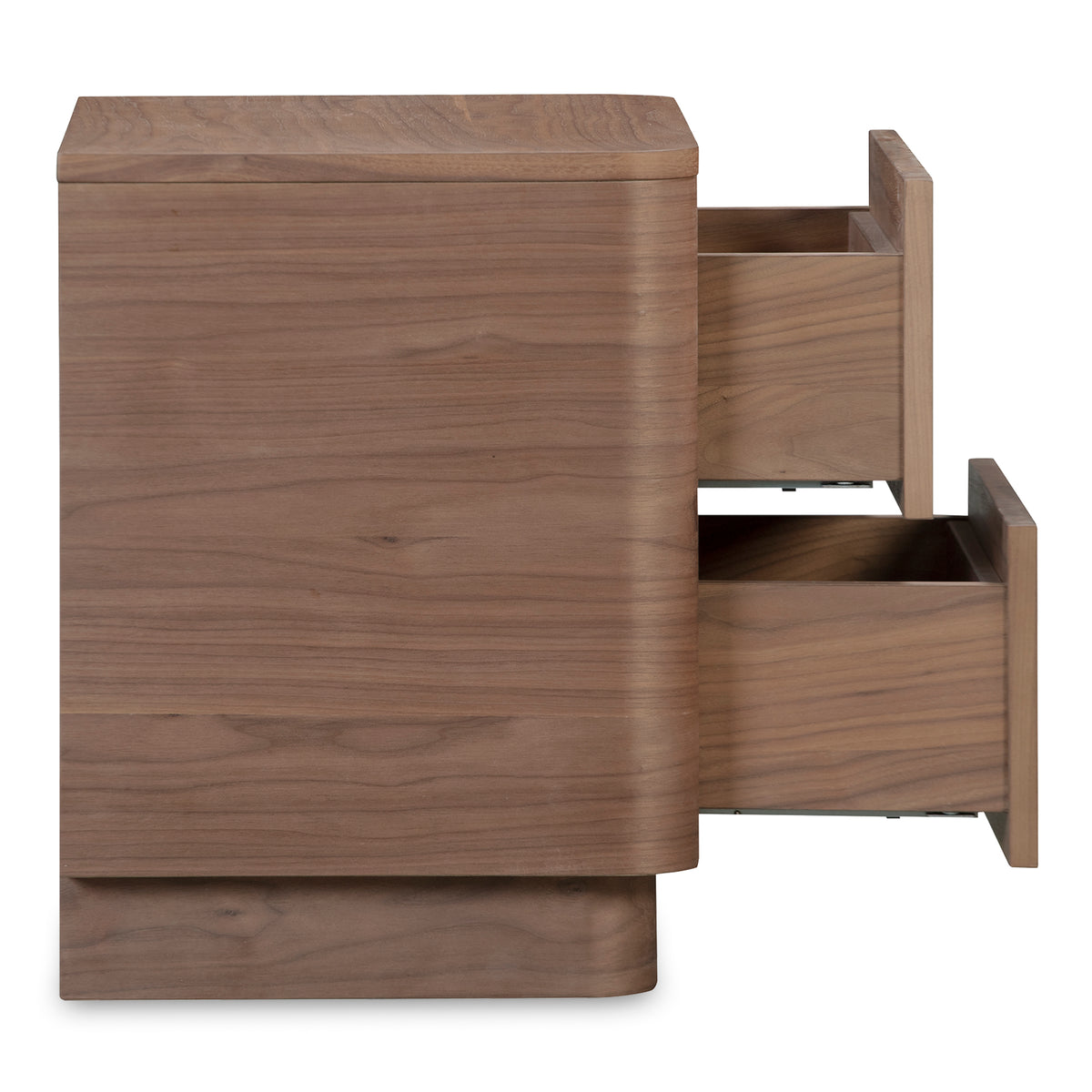 Round Off Tall Nightstand Walnut Brown by Moe's Home