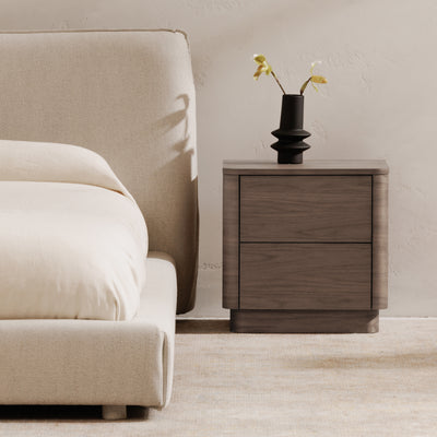 Round Off Tall Nightstand Walnut Brown by Moe's Home