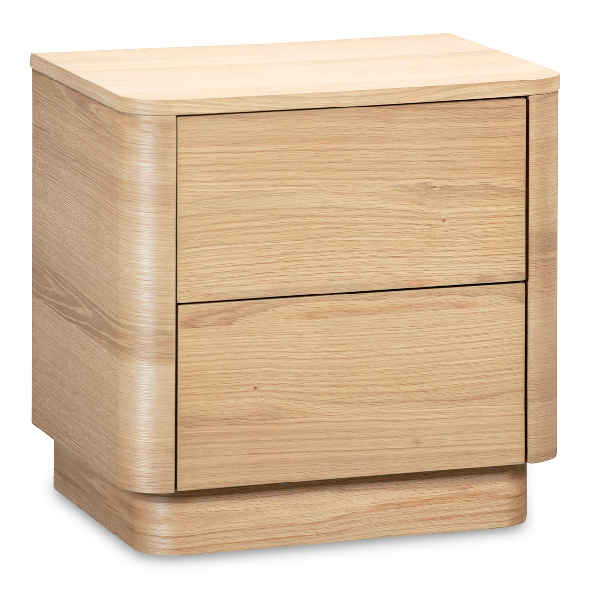 Round Off Tall Nightstand Natural Oak by Moe's Home