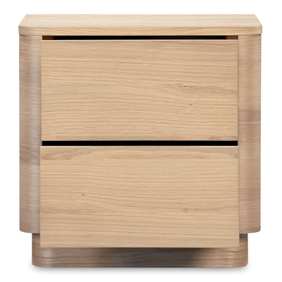 Round Off Tall Nightstand Natural Oak