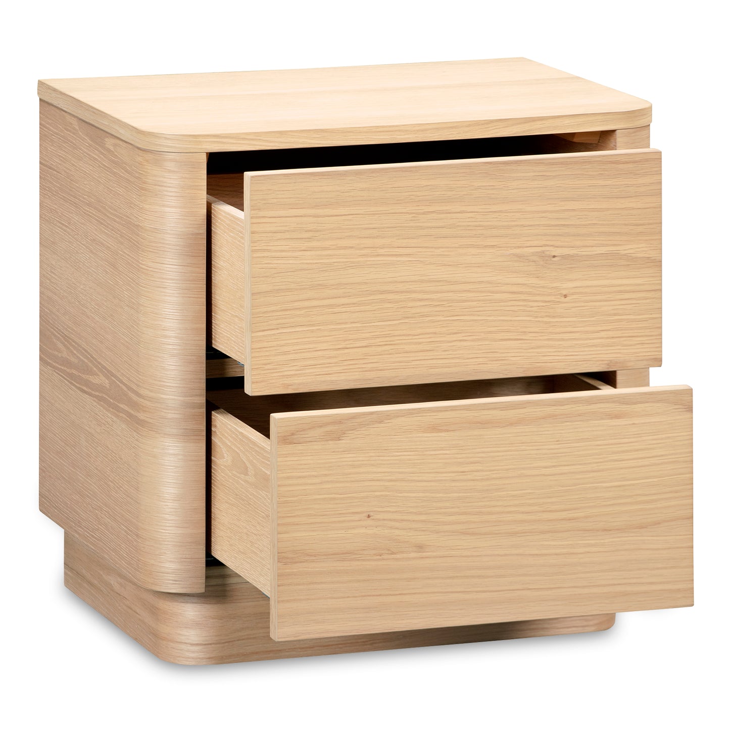 Round Off Tall Nightstand Natural Oak by Moe's Home