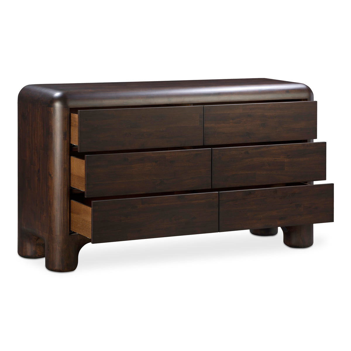 Rowan 6 Drawer Dresser Dark Brown by Moe's Home