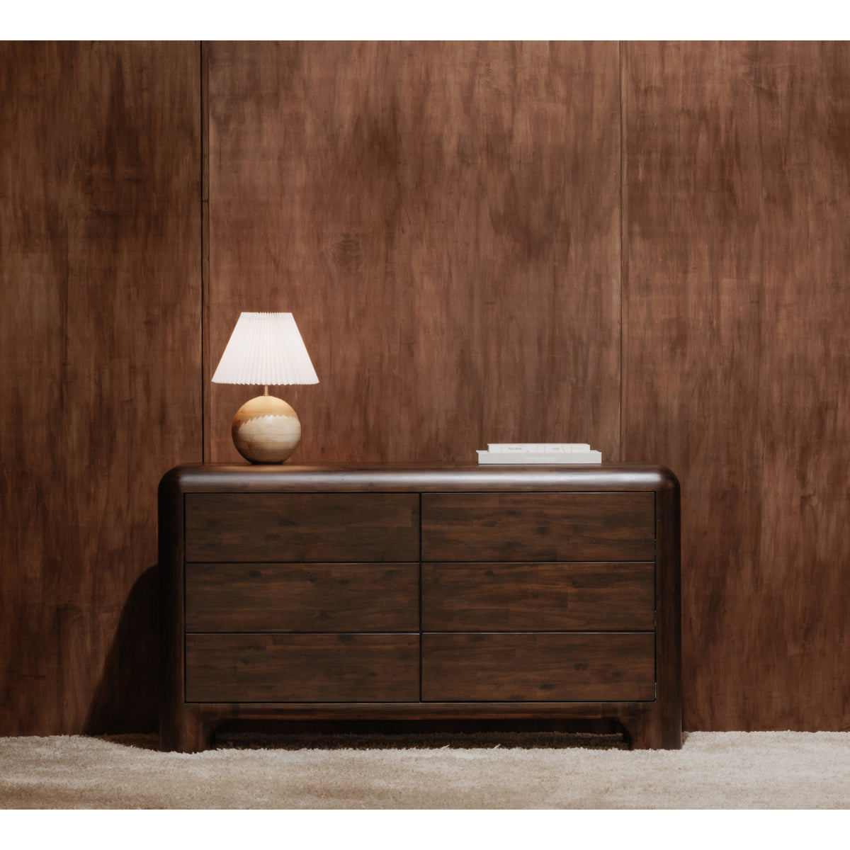 Rowan 6 Drawer Dresser Dark Brown by Moe's Home