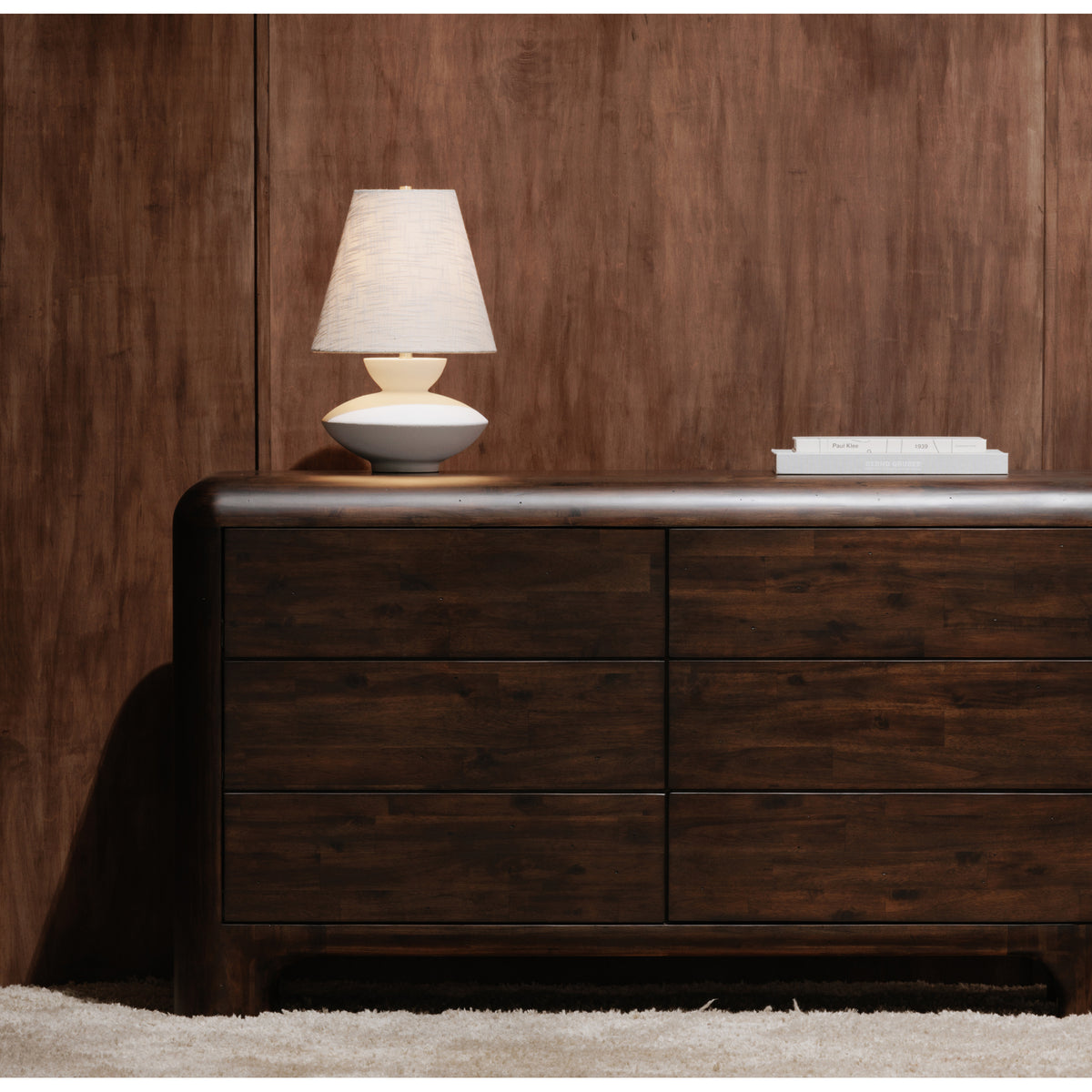 Dell Table Lamp Pearled White by Moe's Home