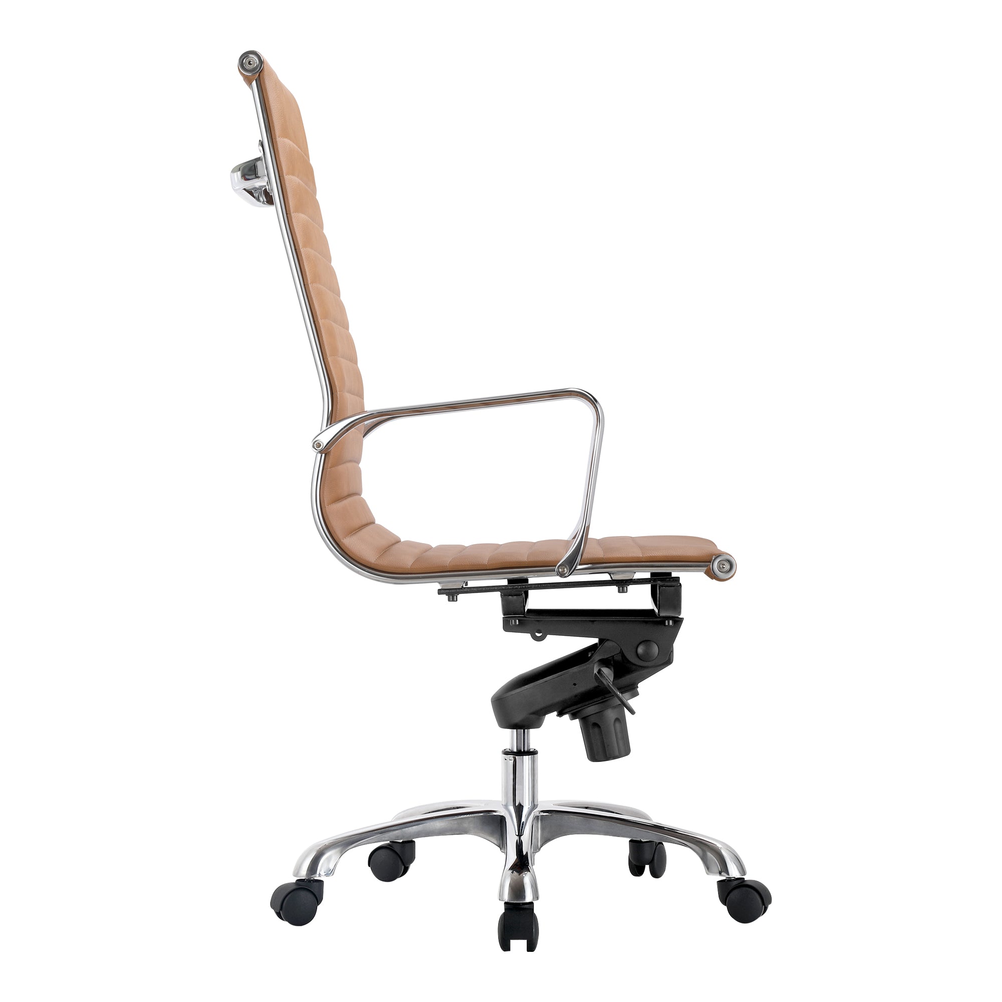 Studio High Back Office Chair Tan Vegan Leather