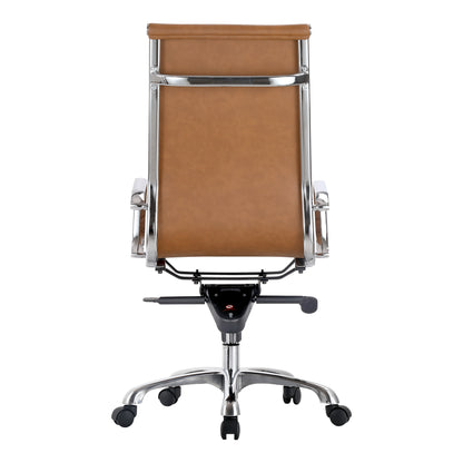 Studio High Back Office Chair Tan Vegan Leather
