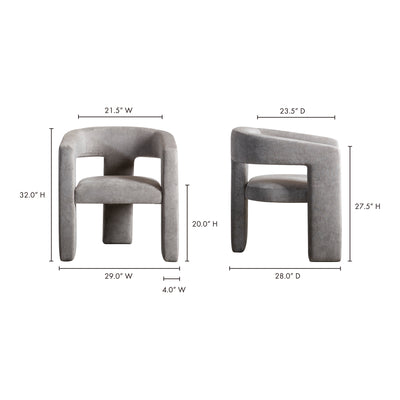 Elo Chair Light Grey by Moe's Home