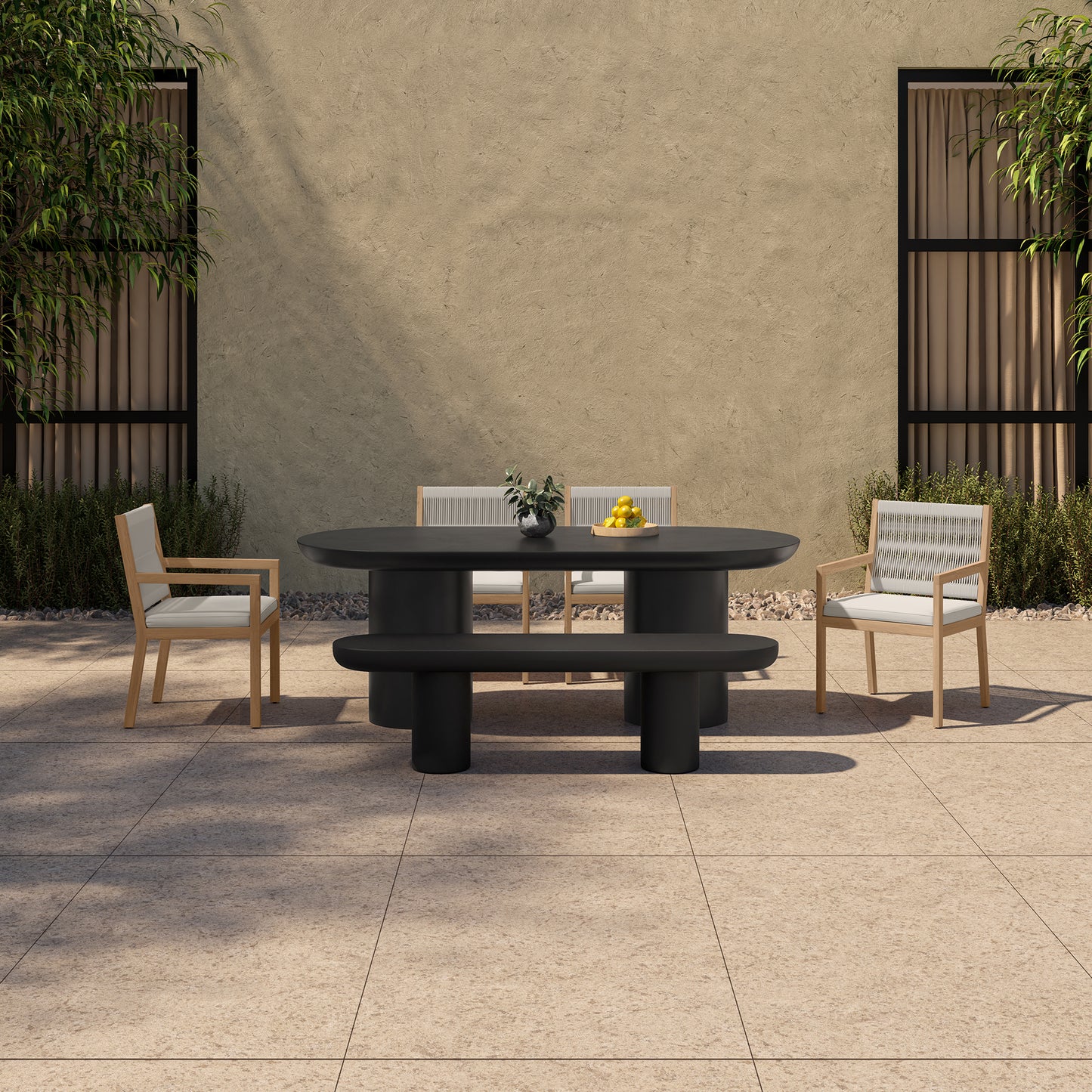 Rocca Dining Table Black by Moe's Home