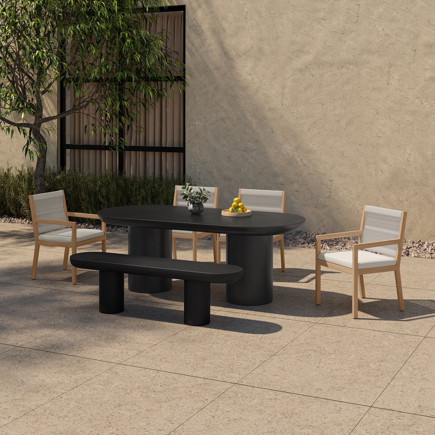 Rocca Dining Table Black by Moe's Home