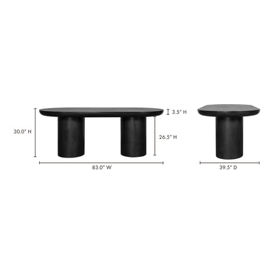 Rocca Dining Table Black by Moe's Home