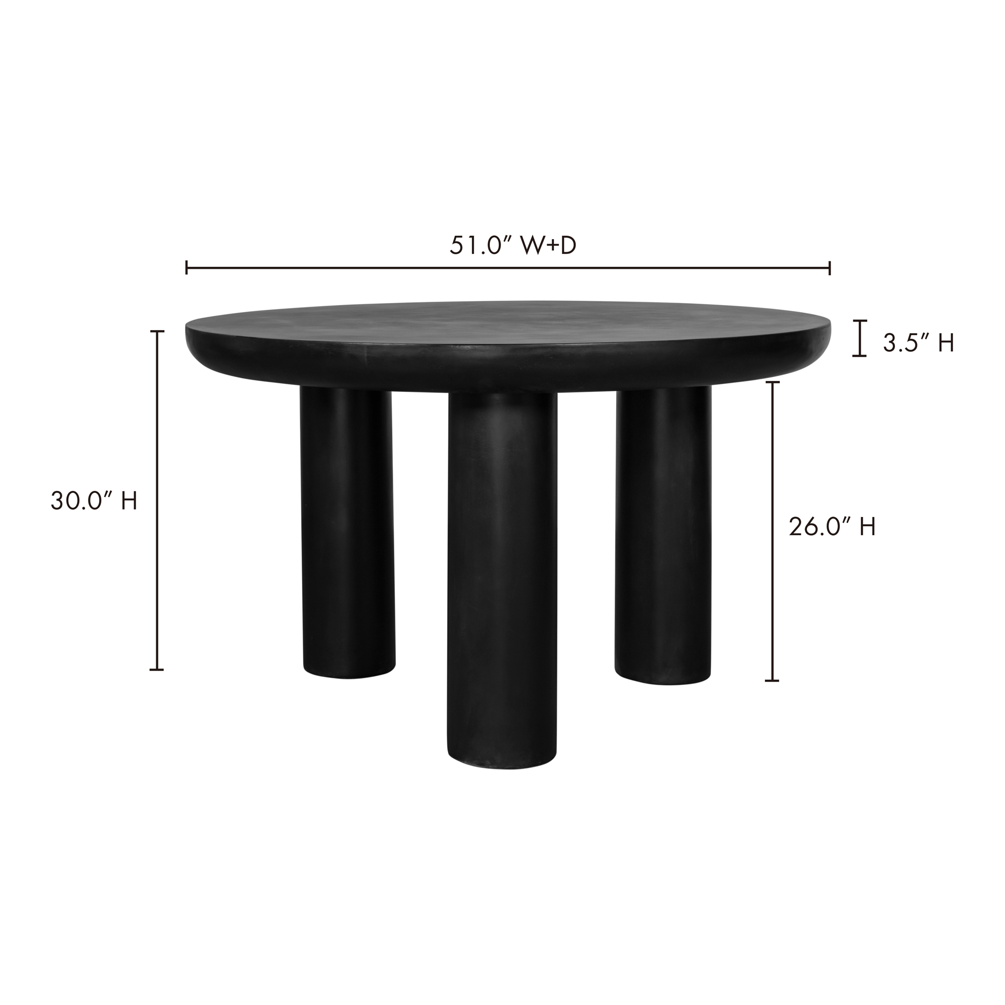 Rocca Round Dining Table Black