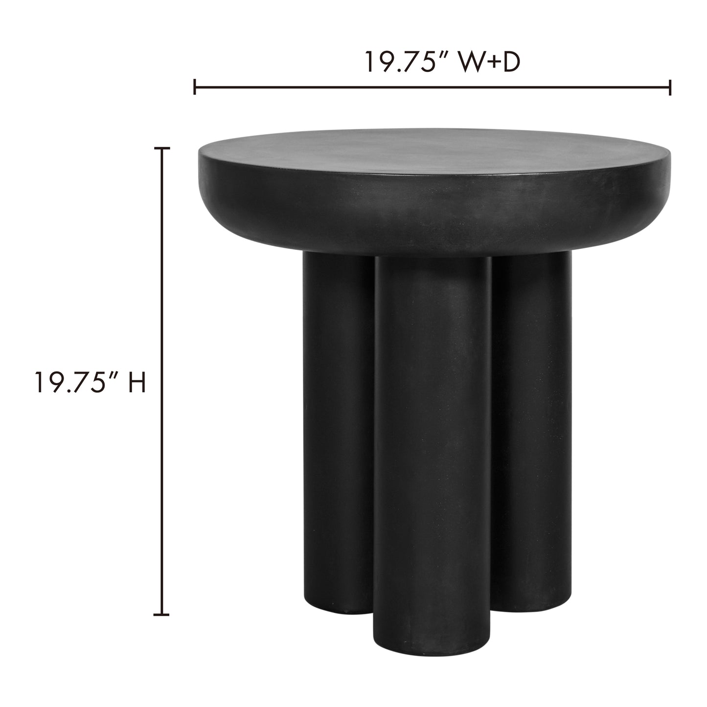 Rocca Side Table Black by Moe's Home