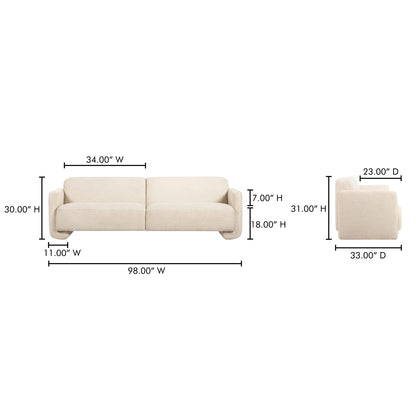 Fallon Sofa Flecked Ivory