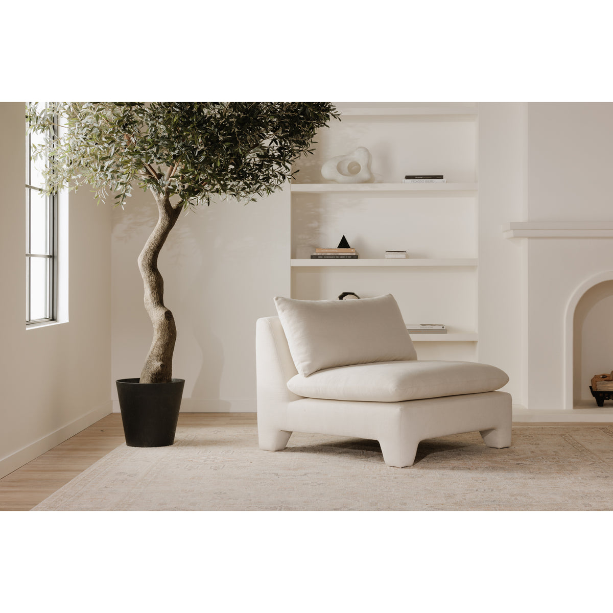 Estelle Lounge Chair Cream by Moe's Home