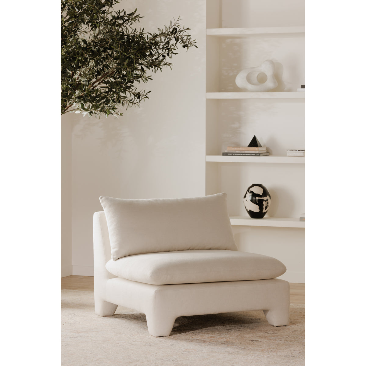 Estelle Lounge Chair Cream by Moe's Home