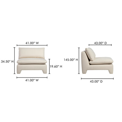 Estelle Lounge Chair Cream by Moe's Home