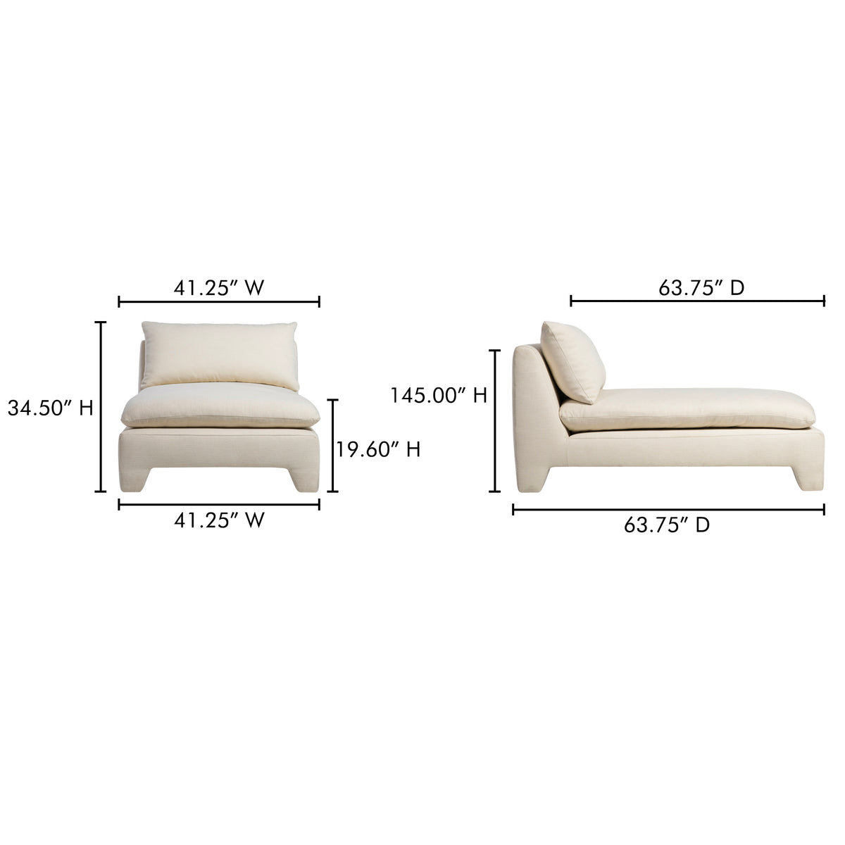 Estelle Chaise Cream by Moe's Home