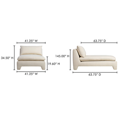 Estelle Chaise Cream by Moe's Home