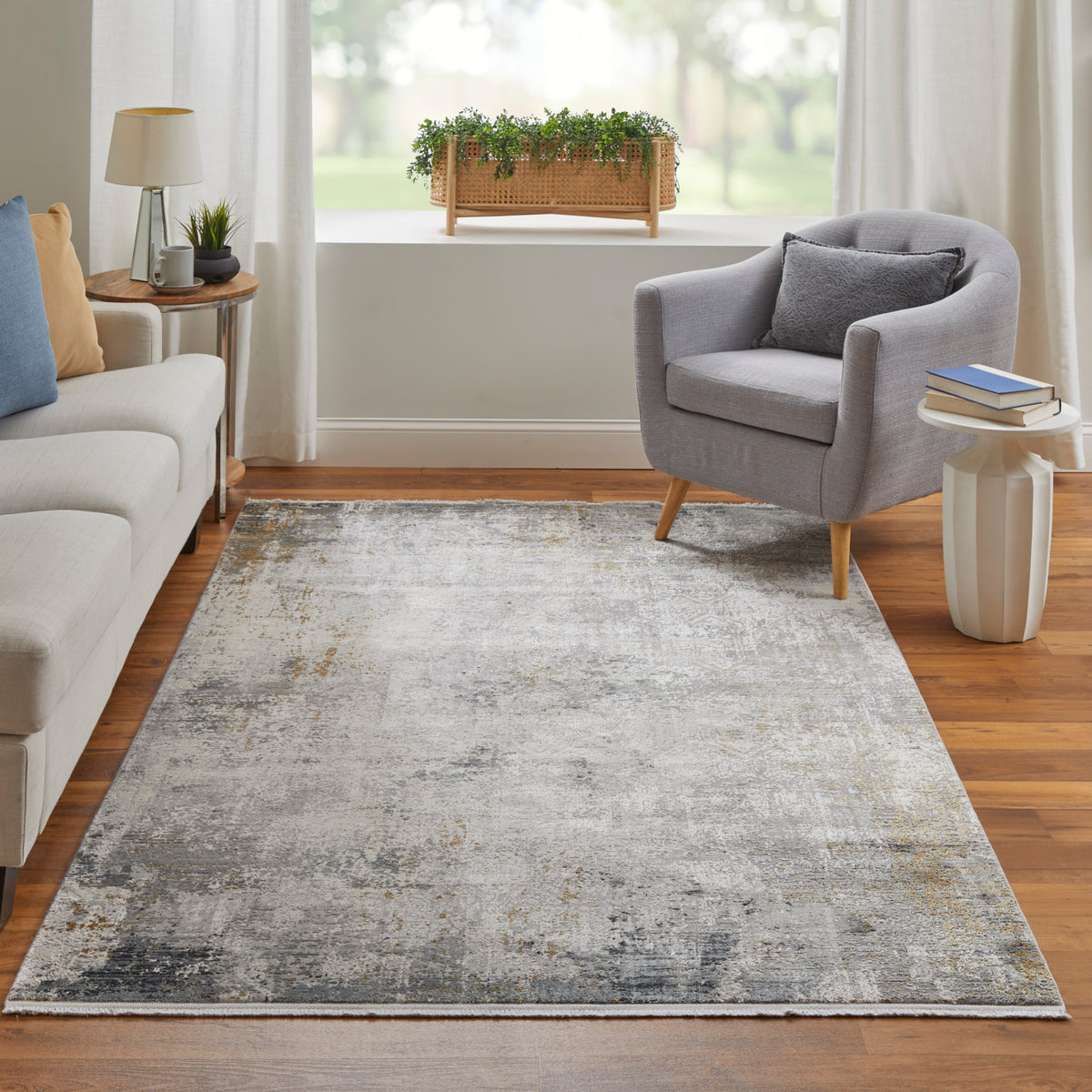 Cadiz 3892F Light Gray/Ivory Rug by Feizy