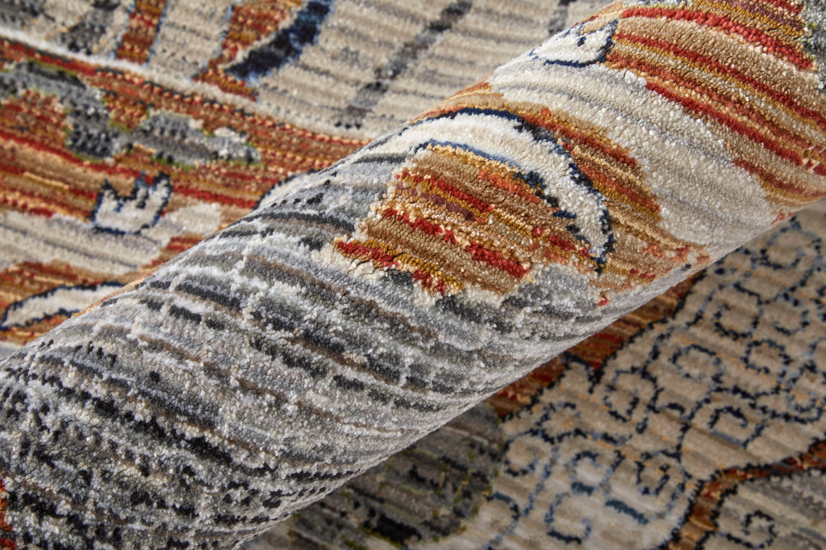 Melrose 39P2F Gray/Rust Rug by Feizy